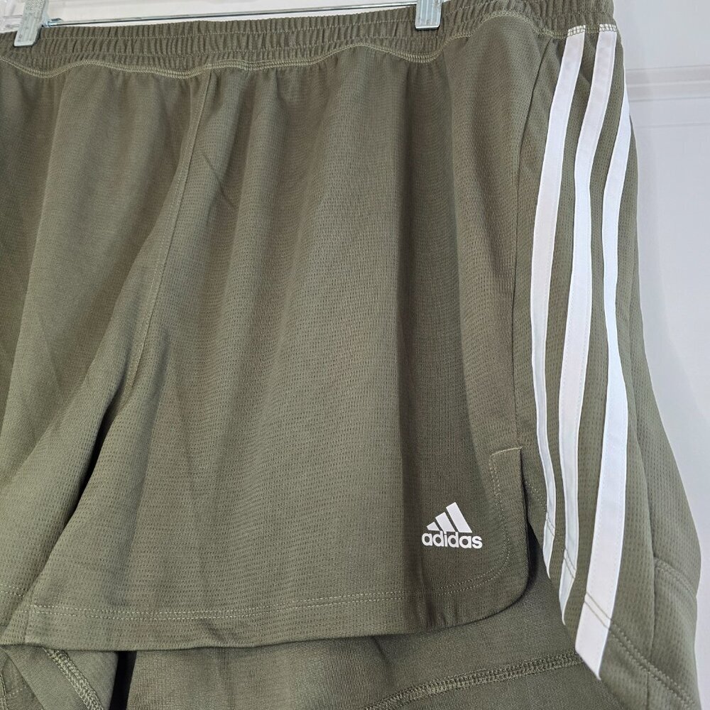 Adidas Pacer Shorts - 4 Inch Inseam - Olive Green - Picture 5 of 8